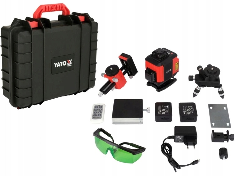 YATO LASER ZIELONY 4D Z ELEKTRONICZNYM KOMPENSATOREM 16 LINII YT-30424