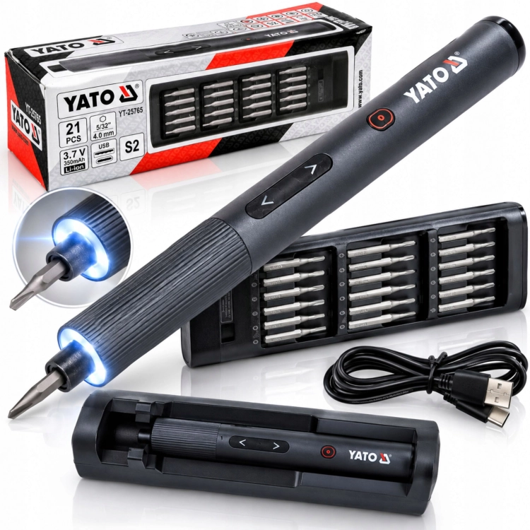 WKRĘTAK PRECYZYJNY AKUMULATOROWY DO ELEKTRONIKI BITY TORX ŚRUBOKRĘTY + ETUI