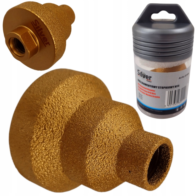 FREZ DIAMENTOWY STOPNIOWY 20-35-50 mm M14 DO GRESU PŁYTEK SILVER S11859