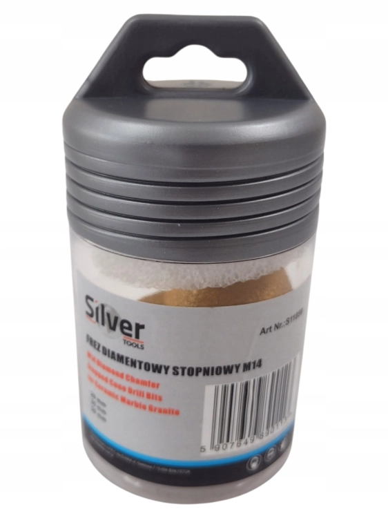 FREZ DIAMENTOWY STOPNIOWY 20-35-50 mm M14 DO GRESU PŁYTEK SILVER S11859