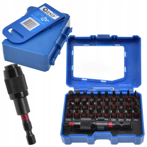 BITY DO WKRĘTARKI UDAROWE S2 TORX TAMPER PH PZ HEX UCHWYT MAGNETYCZNY 30065