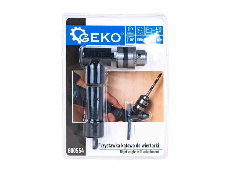 ADAPTER KĄTOWY PRZYSTAWKA DO WIERTARKI 1-10 MM 90° 8MM 155X98MM G00554
