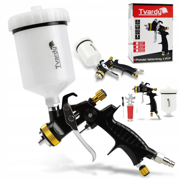 PISTOLET LAKIERNICZY LVLP DO MALOWANIA 1,7MM 600ML GRAWITACYJNY 3 BAR 1/4''