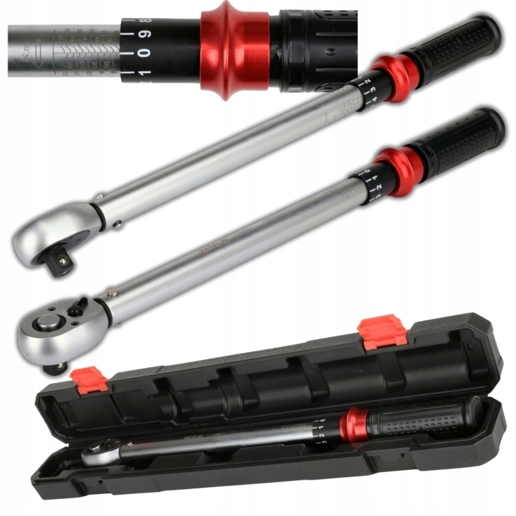 KLUCZ DYNAMOMETRYCZNY 1/2'' ZAKRES 40-220NM PLASTIKOWA RĘKOJEŚĆ TOLER 3%