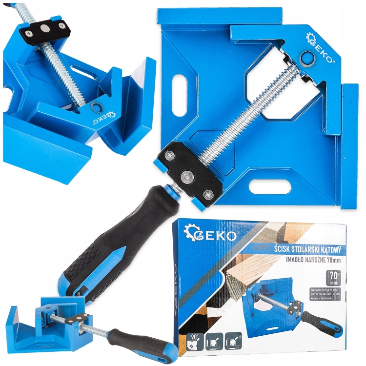 ŚCISK NAROŻNY 90 STOPNI STOLARSKI IMADŁO KĄTOWE DO KLEJENIA 70MM ALUMINIUM