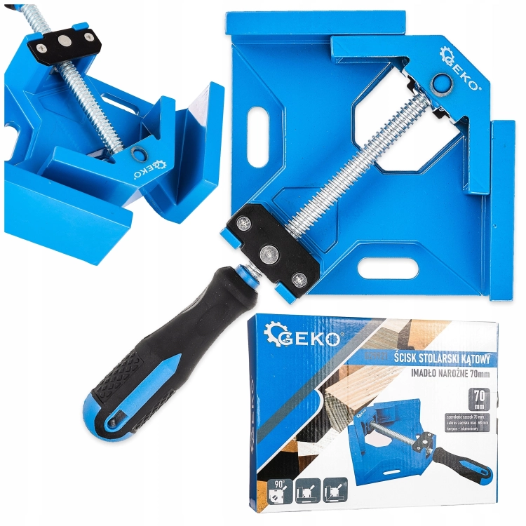 ŚCISK NAROŻNY 90 STOPNI STOLARSKI IMADŁO KĄTOWE DO KLEJENIA 70MM ALUMINIUM