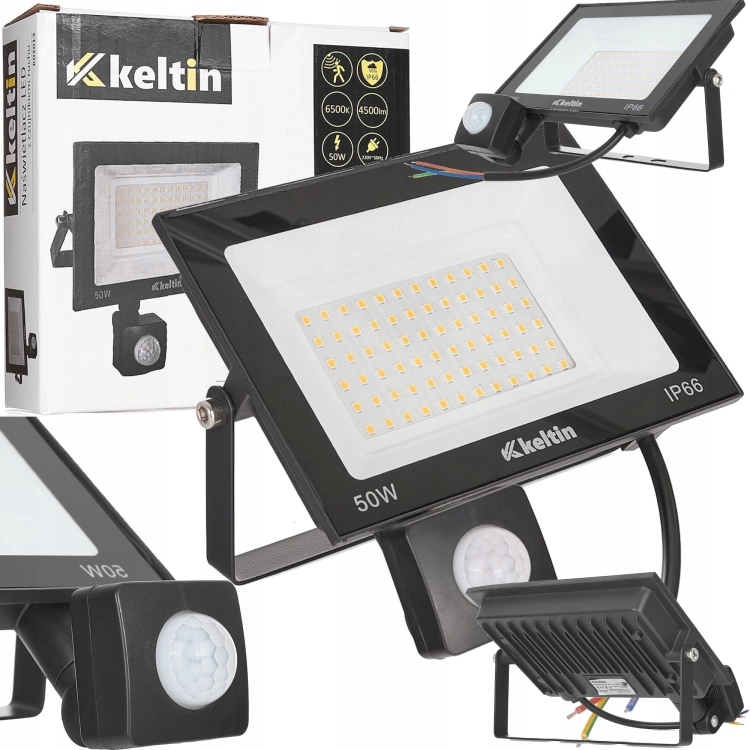 NAŚWIETLACZ LED 50W SMD LAMPA BIAŁA ZIMNA 6500K ENERGOOSZCZĘDNY CZUJNIK