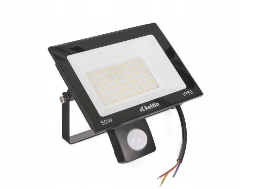 NAŚWIETLACZ LED 50W SMD LAMPA BIAŁA ZIMNA 6500K ENERGOOSZCZĘDNY CZUJNIK