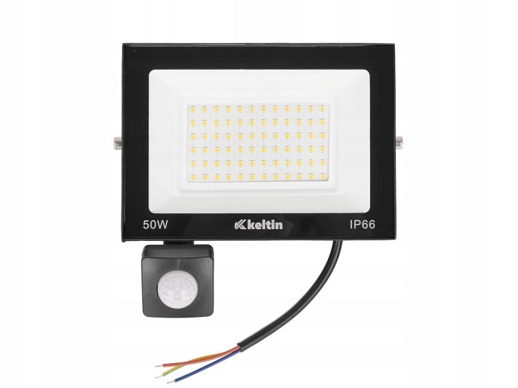 NAŚWIETLACZ LED 50W SMD LAMPA BIAŁA ZIMNA 6500K ENERGOOSZCZĘDNY CZUJNIK