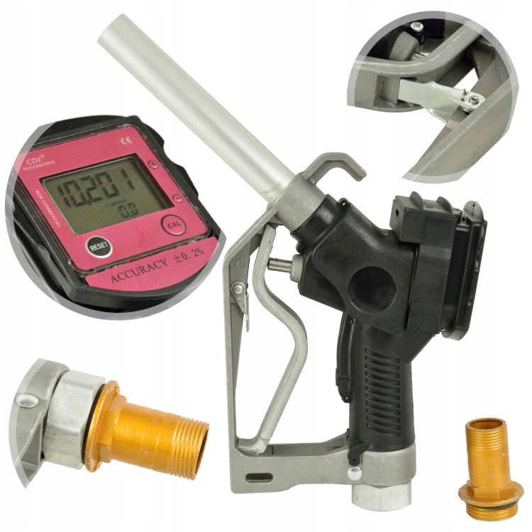 GEKO PISTOLET DO POMPY PALIWA ELEKTRONICZNY LICZNIK LCD DO DYSTRYBUTORA CPN