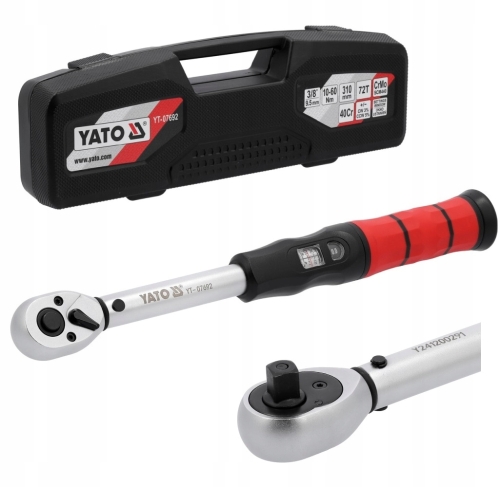 YATO KLUCZ DYNAMOMETRYCZNY 3/8'' Z OKNEM NASTAWCZYM10-60NM CERTYFIKAT