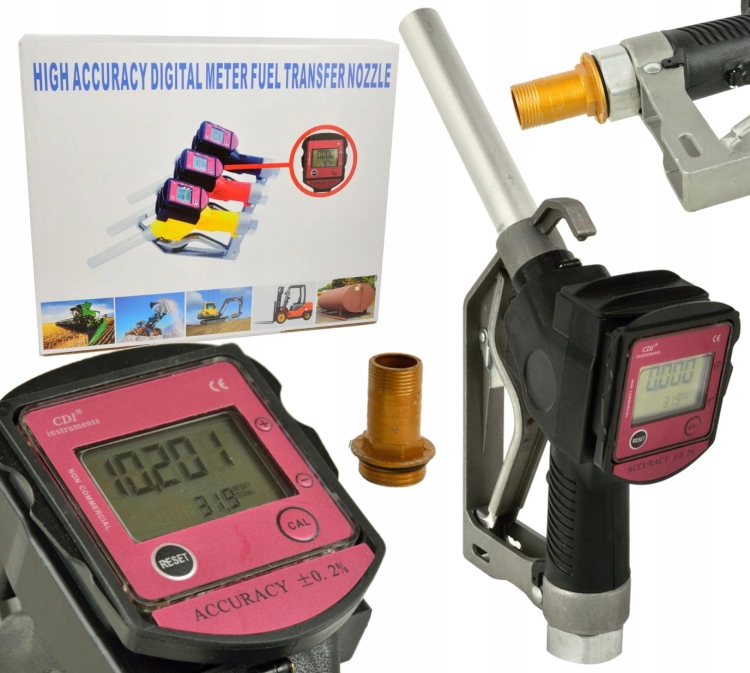 GEKO PISTOLET DO POMPY PALIWA ELEKTRONICZNY LICZNIK LCD DO DYSTRYBUTORA CPN