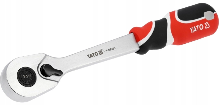 GRZECHOTKA 1/2'' 1000NM 90 ZĘBÓW CRV6140 SATYNOWA PRZEŁĄCZNIK OBROTÓW YATO