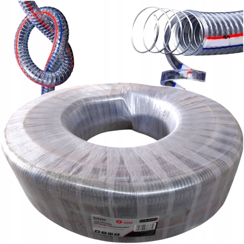 WĄŻ SSAWNY SSĄCY TŁOCZNY ZBROJONY 2 CAL / 50 mm x 30M PCV SILVER S11273
