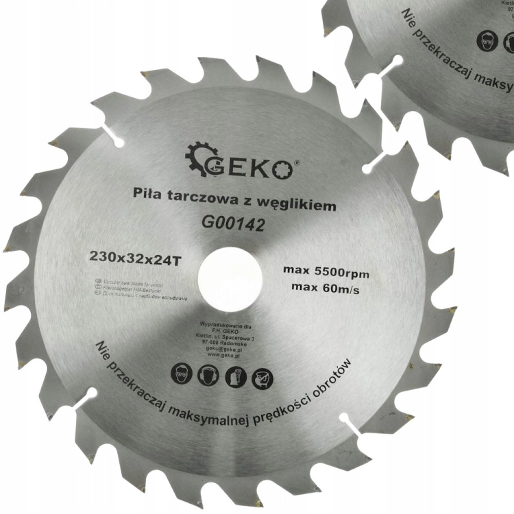 GEKO TARCZA WIDIOWA DO DREWNA PŁYT WIÓROWYCH STOLARSKICH 230xX32x24Z G00142