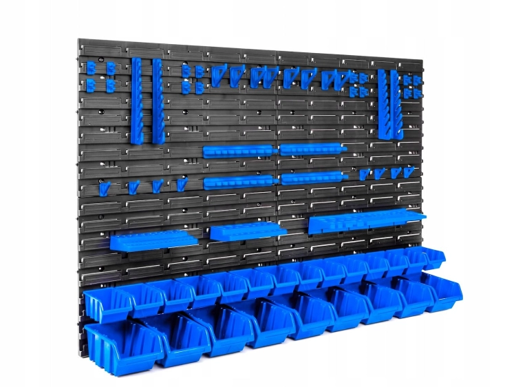 TABLICA WARSZTATOWA 1152X780MM 4 PANELE 65 AKCESORIÓW 69 ELEMENTÓW ŚCIENNY