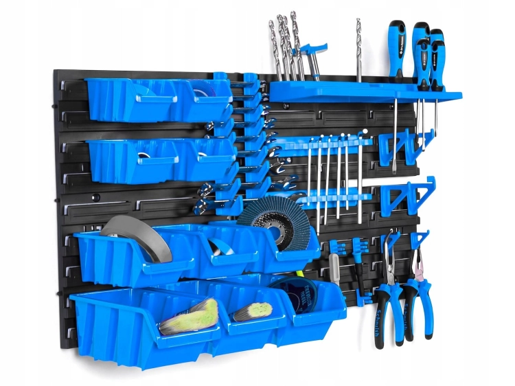 TABLICA WARSZTATOWA 390X780MM 6 PANELI 32 AKCESORIA 38 ELEMENTÓW ORGANIZER
