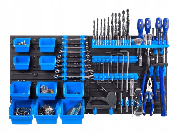 TABLICA WARSZTATOWA 390X780MM 6 PANELI 32 AKCESORIA 38 ELEMENTÓW ORGANIZER