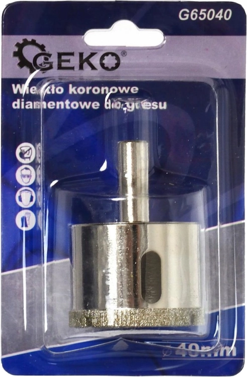WIERTŁO DIAMENTOWE KORONOWE 40MM DO GRESU PŁYTEK CERAMIKI NA MOKRO G65040