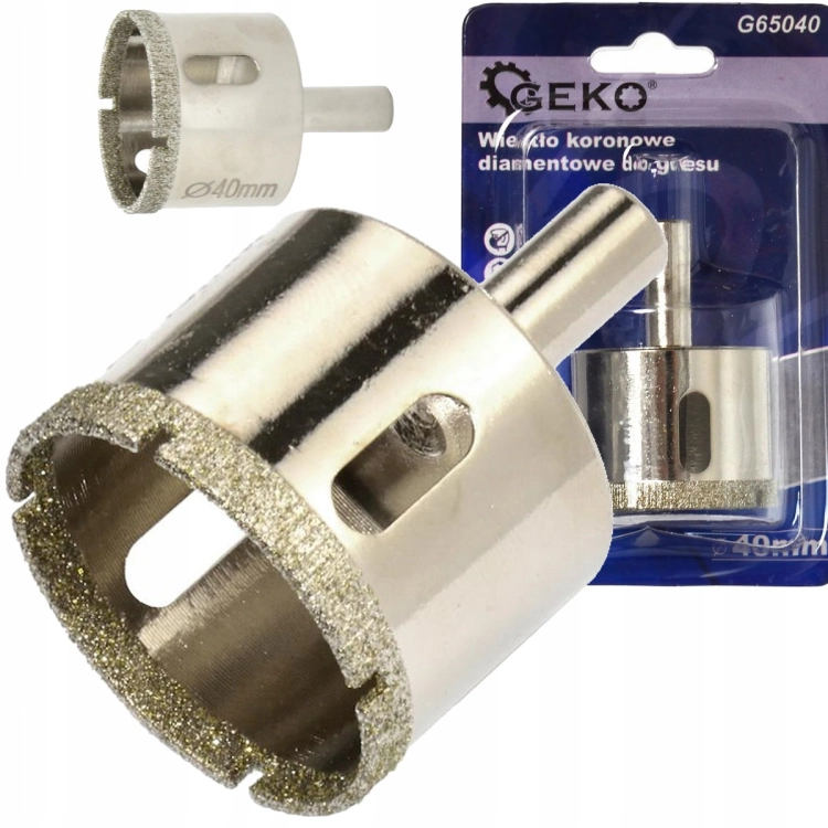 WIERTŁO DIAMENTOWE KORONOWE 40MM DO GRESU PŁYTEK CERAMIKI NA MOKRO G65040
