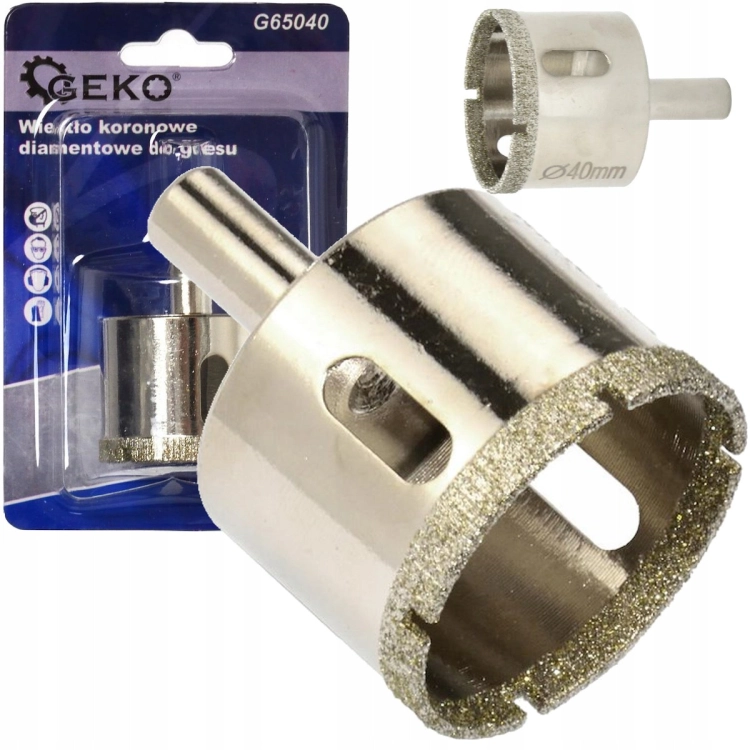 WIERTŁO DIAMENTOWE KORONOWE 40MM DO GRESU PŁYTEK CERAMIKI NA MOKRO G65040