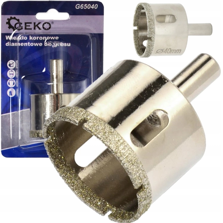 WIERTŁO DIAMENTOWE KORONOWE 40MM DO GRESU PŁYTEK CERAMIKI NA MOKRO G65040