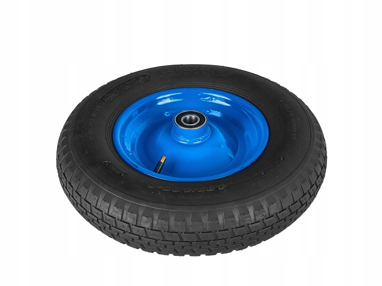 KOŁO DO TACZKI 4.00-8 6PR 390MM FI 20MM NIEBIESKA FELGA STALOWA BEZ OŚKI