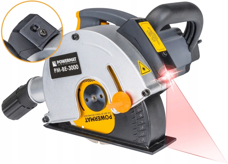 BRUZDOWNICA ELEKTRYCZNA DO BETONU 3000W Z REGULACJĄ 150mm + LASER 2X TARCZA