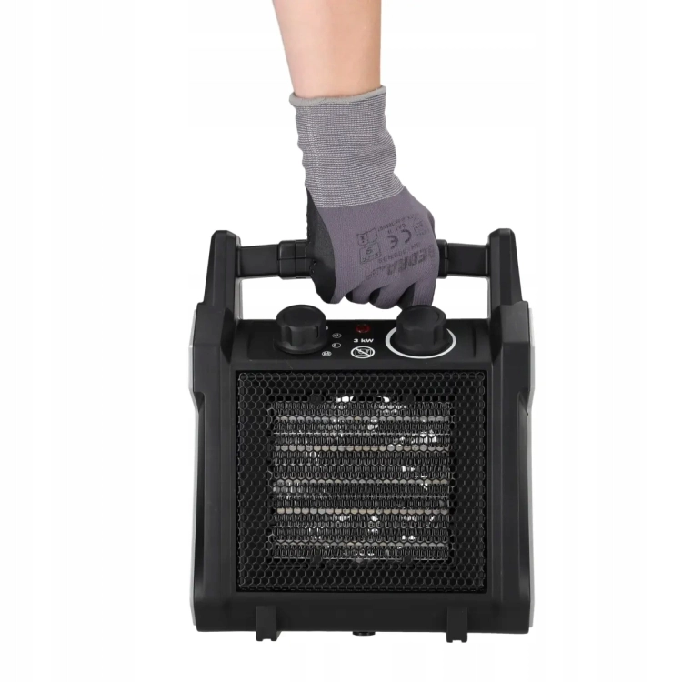 NAGRZEWNICA ELEKTRYCZNA PTC 3,0KW OGRZEWANIE + TERMOSTAT 3 TRYBY PRACY 230V
