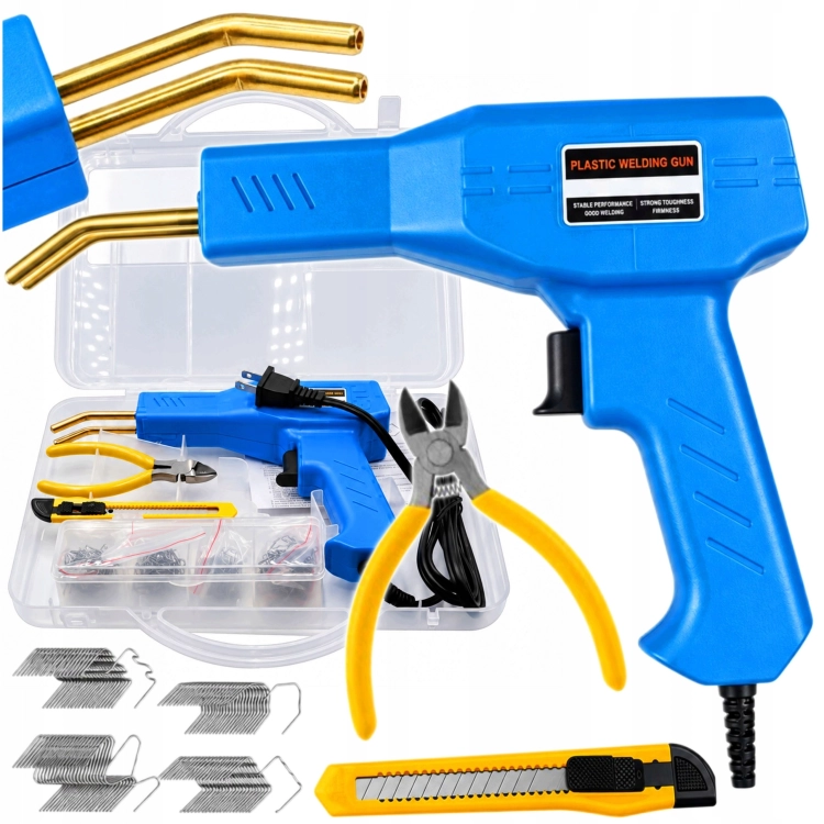 ZGRZEWARKA SPAWARKA LUTOWNICA DO PLASTIKU 230V 100W + 200 ZSZYWEK WALIZKA