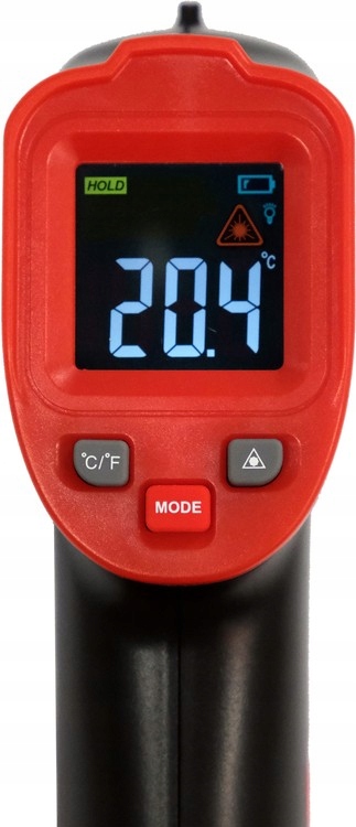 TERMOMETR PIROMETR BEZKONTAKTOWY (BEZDOTYKOWY) LASEROWY -50C +600C YT-73200