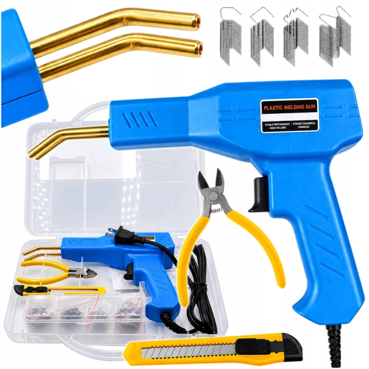 ZGRZEWARKA SPAWARKA LUTOWNICA DO PLASTIKU 230V 100W + 200 ZSZYWEK WALIZKA