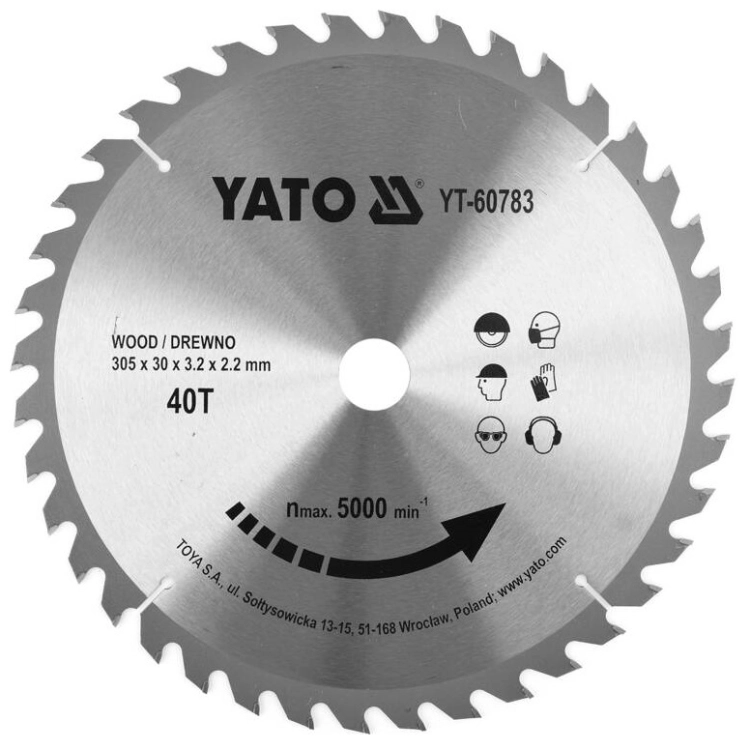 YATO TARCZA WIDIOWA DO CIĘCIA DREWNA 305X40TX30MM DLA YT-82175| YT-60783