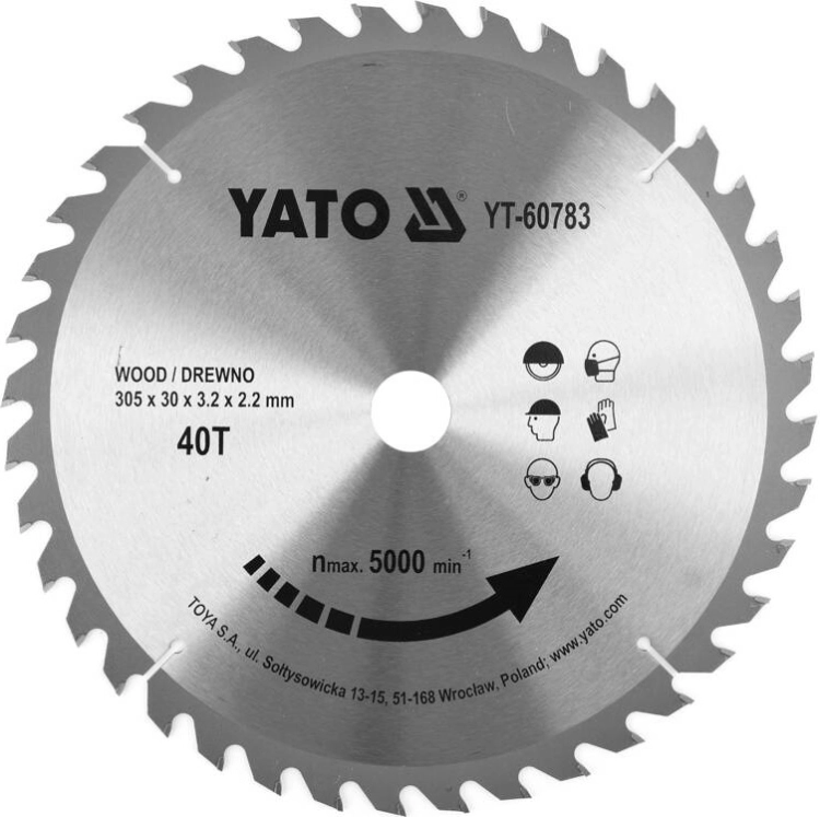 YATO TARCZA WIDIOWA DO CIĘCIA DREWNA 305X40TX30MM DLA YT-82175| YT-60783