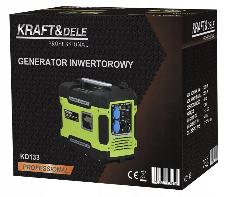 AGREGAT PRĄDOTWÓRCZY GENERATOR PRĄDU INWERTOROWY 2,5kW BENZYNA 230V/50Hz