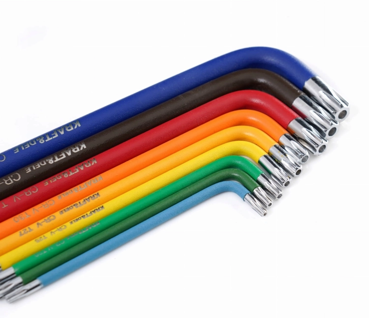 ZESTAW KOLOROWYCH IMBUSÓW KLUCZE IMBUSOWE 80-175MM Z KULKĄ TORX 9EL. DŁUGIE