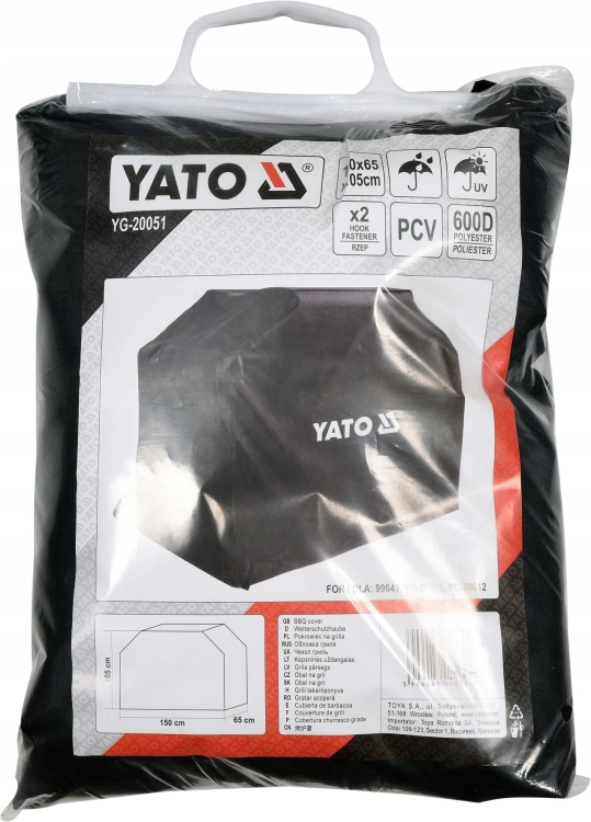 YATO WODOODPORNY POKROWIEC NA GRILL GAZOWY 150x65x105cm OXFORD 600D SOLIDNY