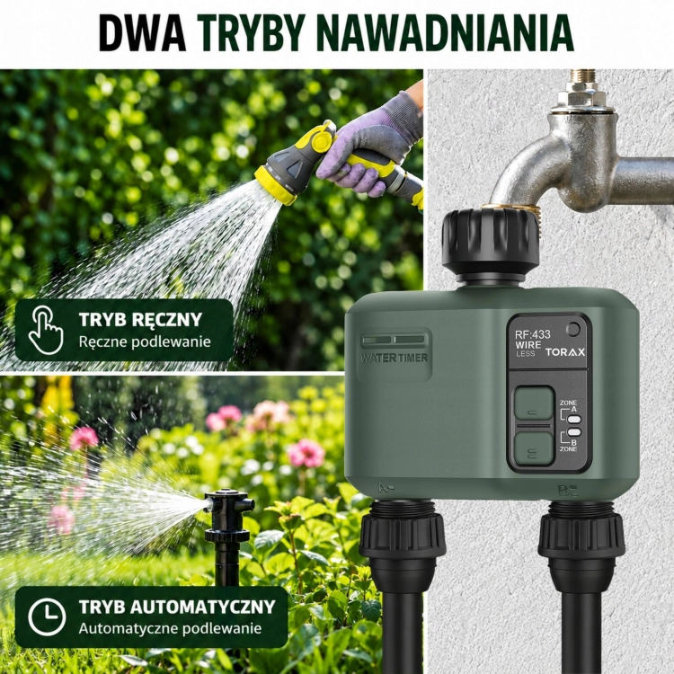 ELEKTRONICZNY STEROWNIK NAWADNIANIA WiFi PROGRAMATOR DO WODY ZAWÓR TUYA