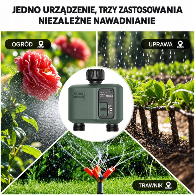 ELEKTRONICZNY STEROWNIK NAWADNIANIA WiFi PROGRAMATOR DO WODY ZAWÓR TUYA