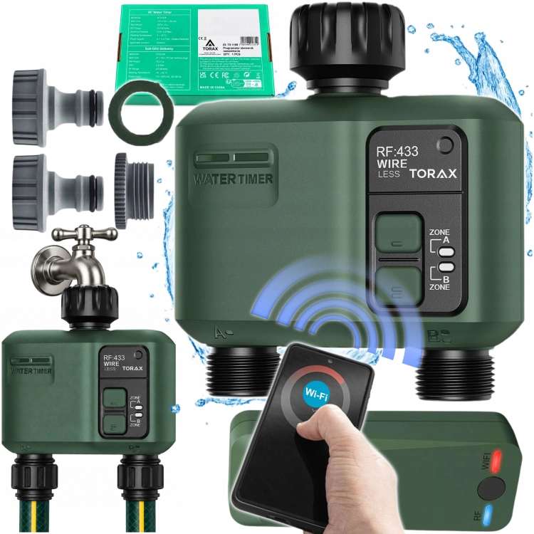 ELEKTRONICZNY STEROWNIK NAWADNIANIA WiFi PROGRAMATOR DO WODY ZAWÓR TUYA