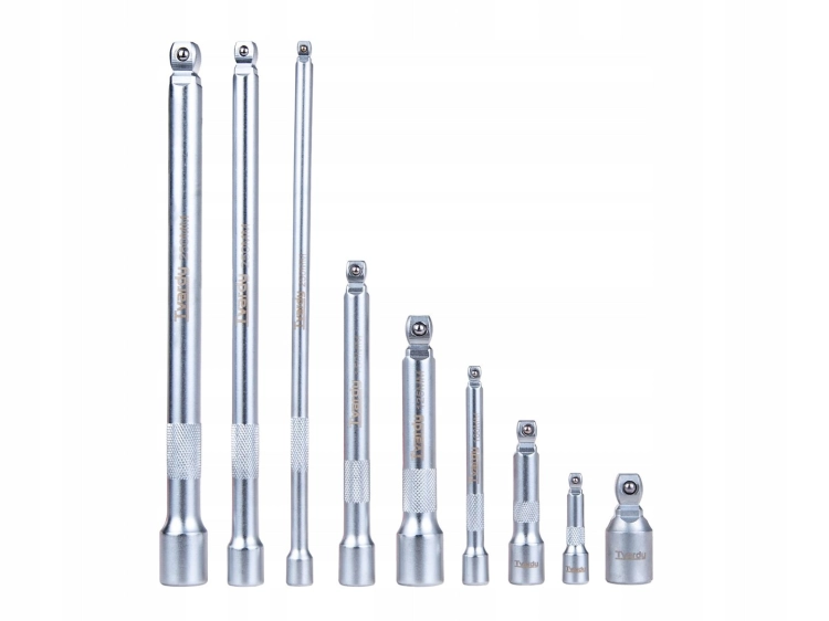 KOMPLET PRZEDŁUŻEK UCHYLNYCH 1/2'' 1/3'' 3/8'' STAL CRV PRZEDŁUŻKA 9 EL. WKŁAD