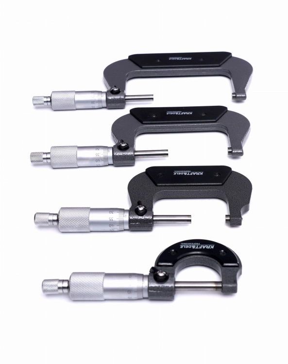 KOMPLET MIKROMIERZY MIKROMETR ZEWNĘTRZNY NONIUSZOWY 4SZTUK 0-100MM KD10443