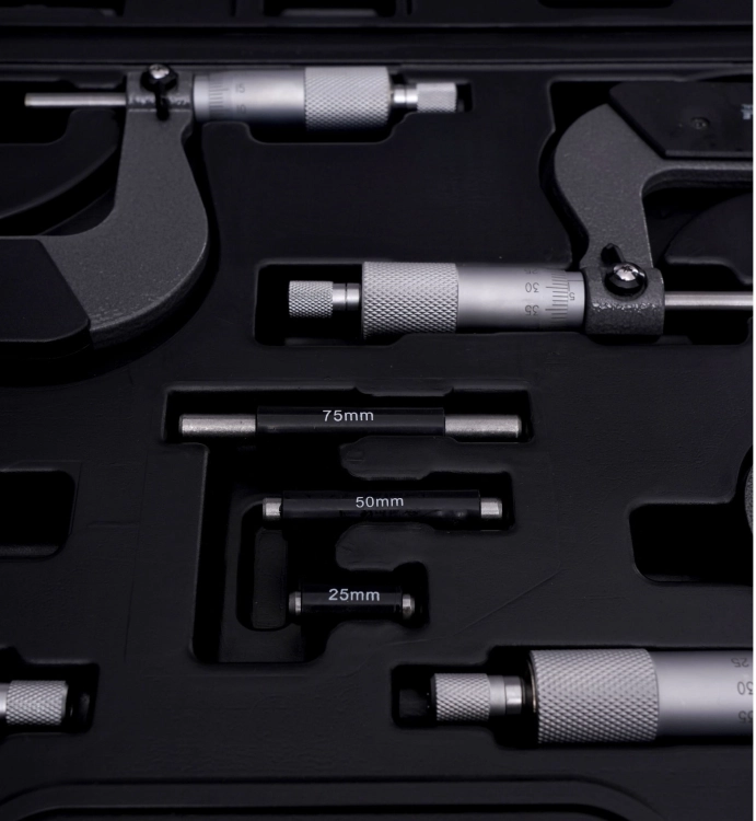 KOMPLET MIKROMIERZY MIKROMETR ZEWNĘTRZNY NONIUSZOWY 4SZTUK 0-100MM KD10443