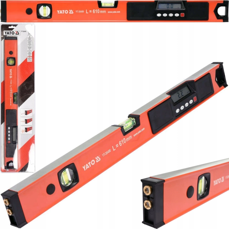YATO POZIOMICA LASEROWA ELEKTRONICZNA LCD KRZYŻOWA 610mm LASER YT-30400