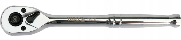 YATO GRZECHOTKA 3/8'' 200mm CrV CHROM POŁYSK 90 ZĘBÓW PRZYCISK QUICK RELEASE