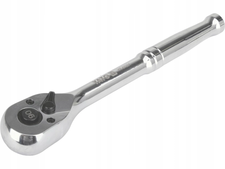 YATO GRZECHOTKA 3/8'' 200mm CrV CHROM POŁYSK 90 ZĘBÓW PRZYCISK QUICK RELEASE