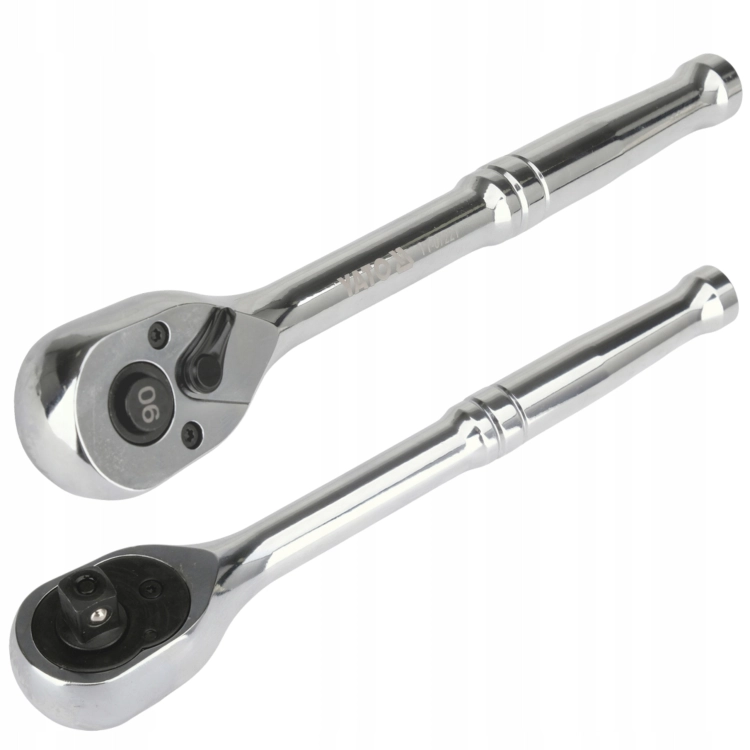 YATO GRZECHOTKA 3/8'' 200mm CrV CHROM POŁYSK 90 ZĘBÓW PRZYCISK QUICK RELEASE