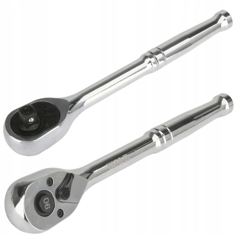 YATO GRZECHOTKA 3/8'' 200mm CrV CHROM POŁYSK 90 ZĘBÓW PRZYCISK QUICK RELEASE