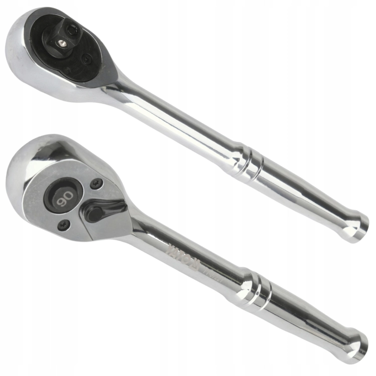 YATO GRZECHOTKA 3/8'' 200mm CrV CHROM POŁYSK 90 ZĘBÓW PRZYCISK QUICK RELEASE