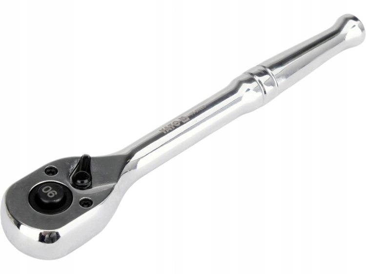 YATO GRZECHOTKA 1/4'' 150mm CrV CHROM POŁYSK 90 ZĘBÓW PRZYCISK QUICK RELEASE